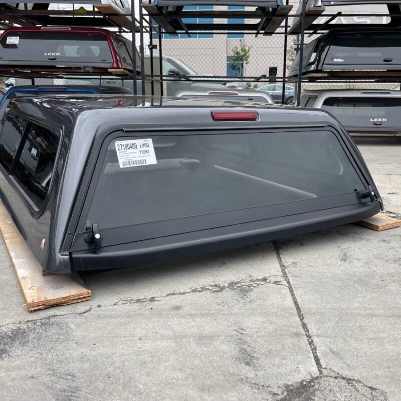 LEER 100R camper shell installed on Toyota Tundra Double Cab 6.5ft bed